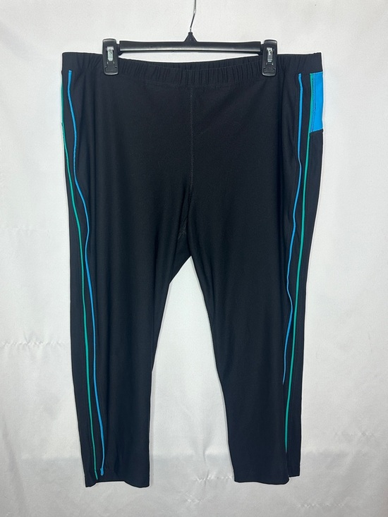 Xersion Pants - Xersion Black Athletic Capris with Blue & Teal Piping